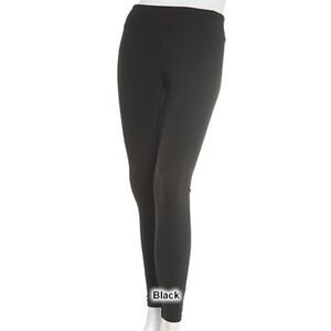 Marc New York Leggings Performance Basic Long Length Black Logo Hem Patch Small
